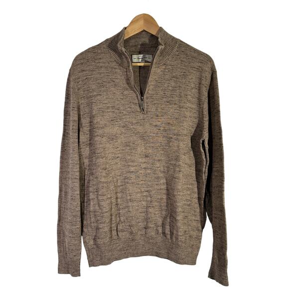 Hawker Rye Cashmere Cotton Quarter Zip Sweater Mens Size M - Picture 1 of 3